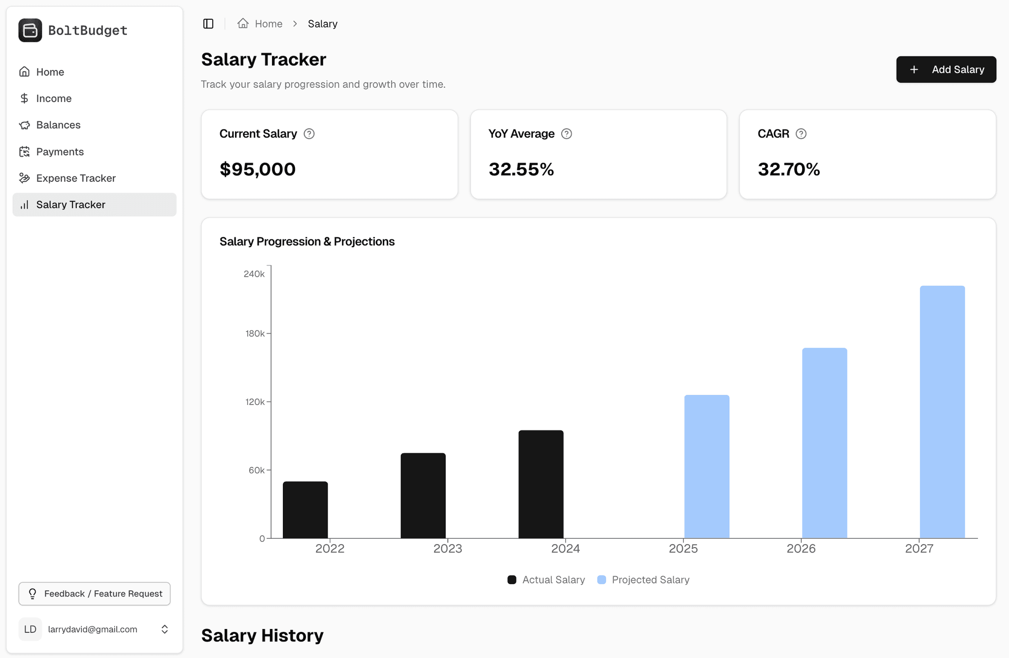 Salary Tracker Preview